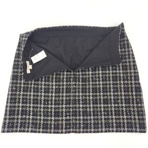 LOFT Black and White Checkered Mini Skirt